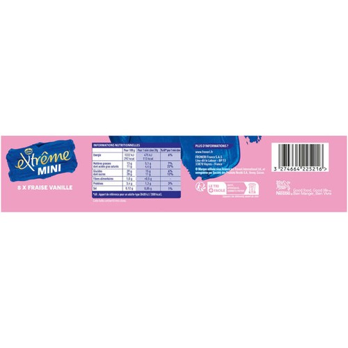 Extrême mini fraise vanille x8