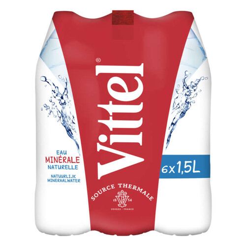 Vittel eau minérale naturelle pack 6x1,5 L.