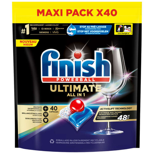 Finish Powerball Ultimate All in Tablette Lave-Vaisselle x40 516g