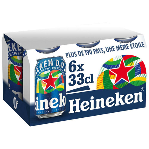 Heineken Bière Blonde Sans Alcool 0,0% Canettes 6x33cl