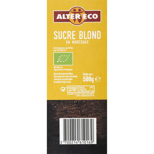 Alter Eco Sucre Blond en morceaux Bio 500g