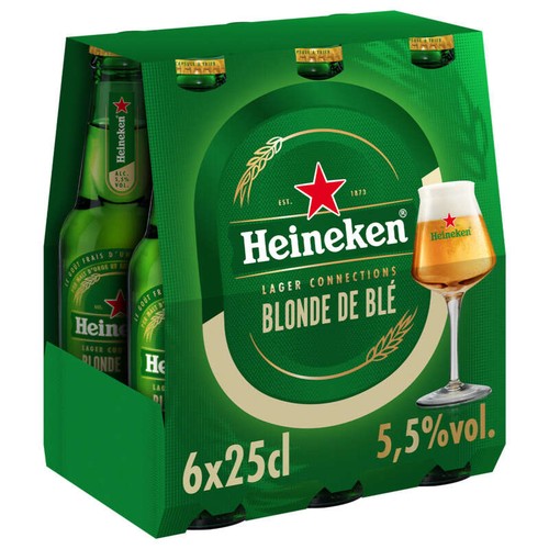 Heineken Lager Connections Biere Blonde de Blé 6x25cl