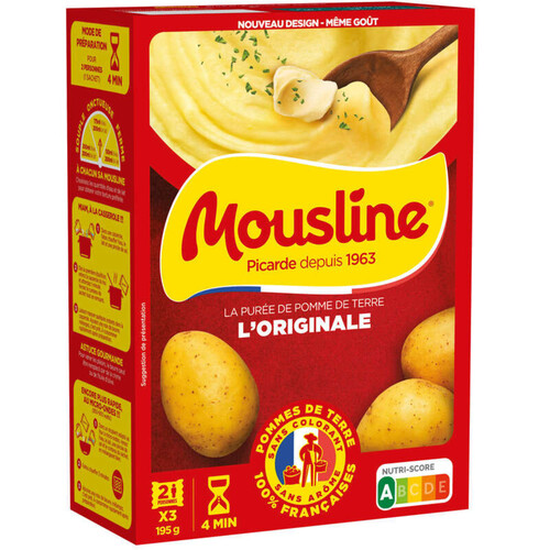 Maggi Purée Nature de Pommes de Terre Françaises Sachet x3 - 195g