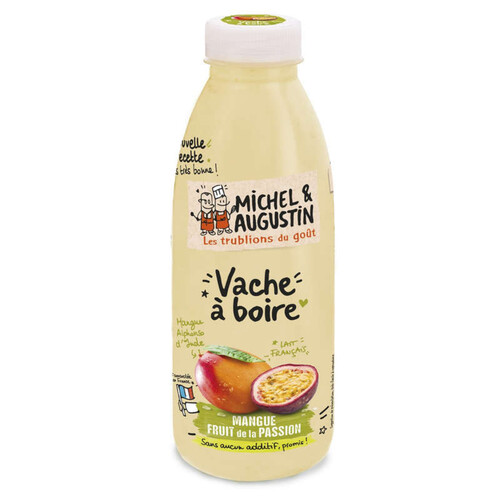 Michel Et Augustin Yaourt Vache À Boire Mangue & Fruits De La Passion 500Ml
