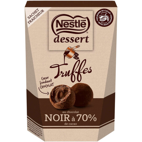 Nestlé Dessert Truffes Coeur Fondant Au Chocolat Noir 70% 250g