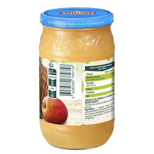 Andros Compote De Pommes Sans Sucres Le Pot De 730g