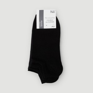 Monoprix Femme Socquettes Noires x4 - TU