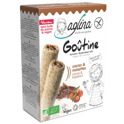 Aglina Goûtine Cacao & Noisette Sans Gluten Bio 125G