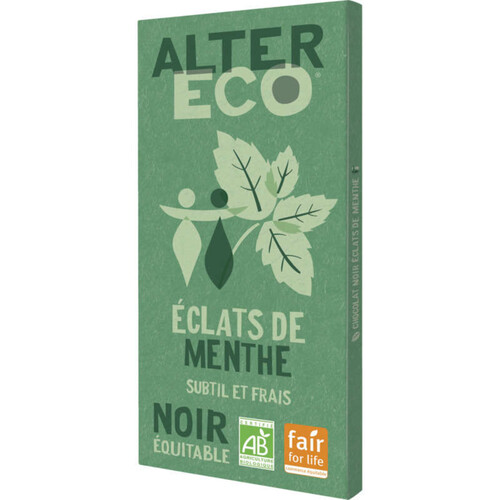 Alter Eco Chocolat Noir aux Éclats de Menthe Bio 100g