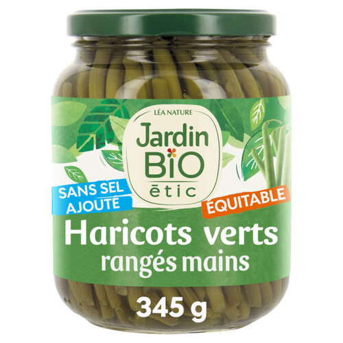 Jardin Bio Haricots verts extra-fins cueillis et rangés main 660g