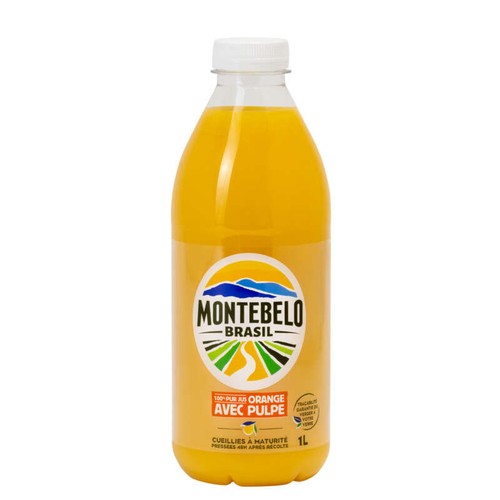 Montebelo Brasil Pur jus orange avec pulpe 1L