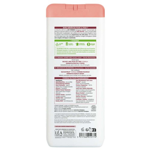 SO'BiO Étic Crème de Douche Hydratante au lait d'ânesse Bio 650ml
