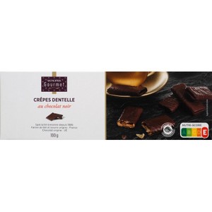 Monoprix Gourmet Crêpes dentelle au chocolat noir 100g
