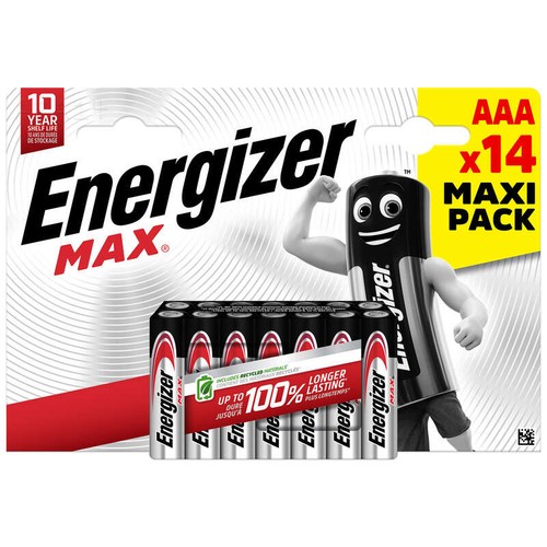 Energizer Pile Alcalines Max AAA/LR03, pack de 14