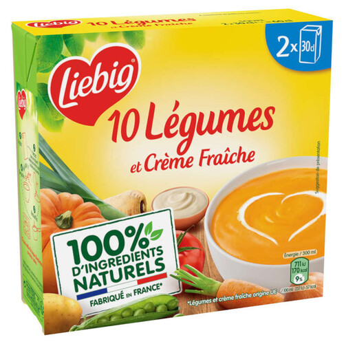 Liebig Soupe 10 Légumes & Crème Fraiche 2 x 30cl