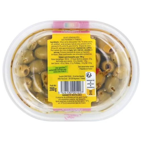 Croc'Frais Olives Dénoyautées À Lorientale 200g