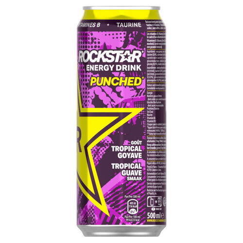 Rockstar Energy Drink Punched goût tropical goyave 50cl