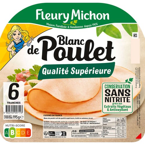 Fleury Michon Blanc De Poulet x6 Tranches 195g