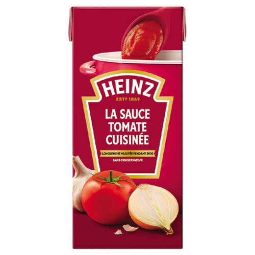Heinz la Sauce Tomate Cuisinée Ail & Oignons brique 520g.