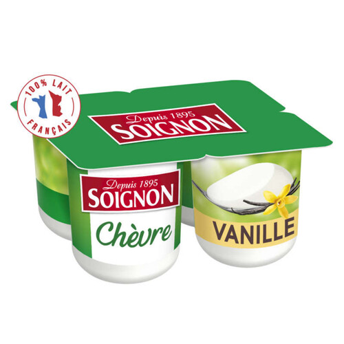 Soignon Yaourt au lait de chèvre vanille 4x125G