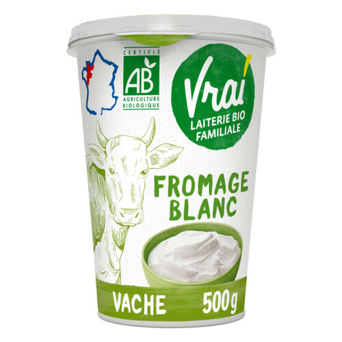 Vrai Fromage Blanc Nature 36% de Matière Grasse Bio 500g
