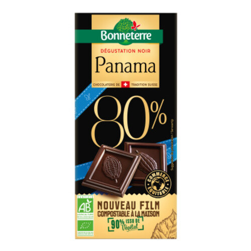 [Par Naturalia] Bonneterre Chocolat Noir Intense Du Panama 80% Cacao 100G Bio