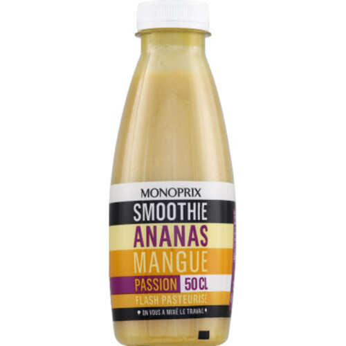 Monoprix Ananas, mangue et fruits de la passion, smoothie 50cl
