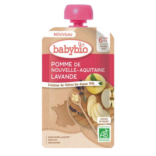 Babybio Compote Gourde Pomme Lavande 120g