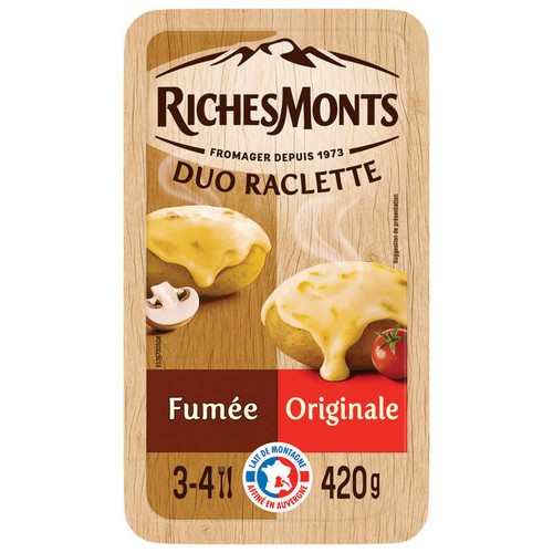 RichesMonts Duo Raclette Classique Et fumée 420g