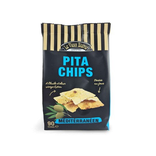Le Vieux Bistrot Pita Chips Saveur Méditerranéen 90g