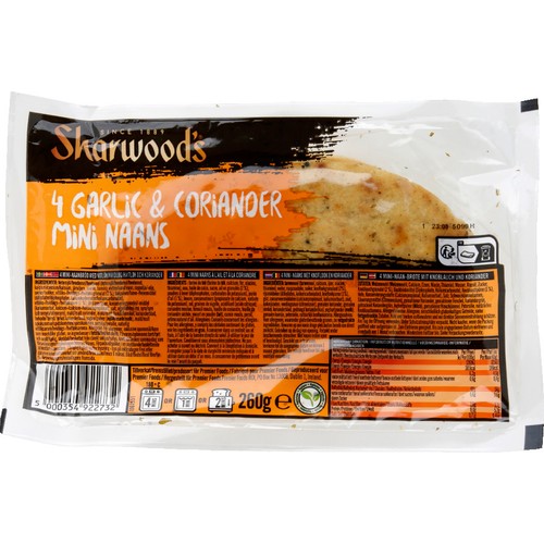 Sharwood Mini Naans à Ail et la Coriandre x 4-260g