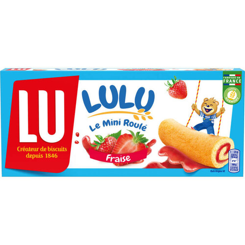 Lu Lulu Le Mini Roulé Gâteaux fourrés à la Fraise 150g