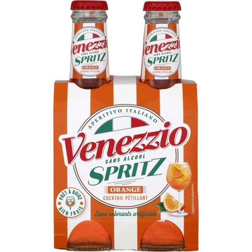Venezzio Spritz Cocktail Pétillant Orange Sans Alcool 4x20cl