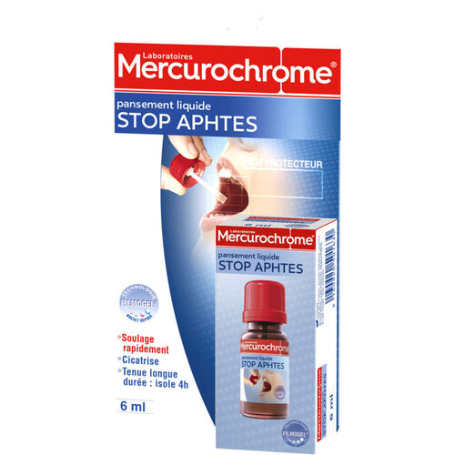 Mercurochrome Pansements Liquide Stop Aphtes 6ml