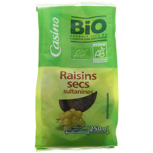 Casino Bio Raisin secs - Biologiques - 250g