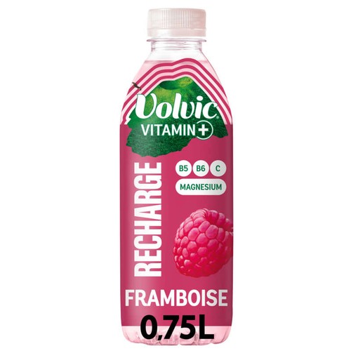 Volvic Eau Aromatisée Saveur Framboise Vitamin+ Recharge 75cl