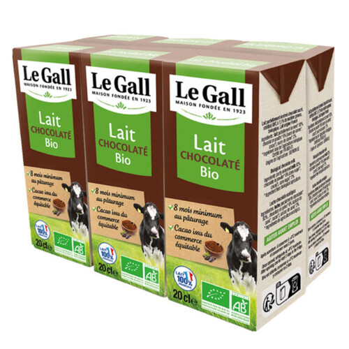 Le Gall lait chocolaté bio le pack de 6x20cl