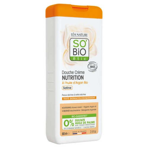 SO'BiO Étic Gel douche Crème Nutrition à l'huile d'argan bio 650ml