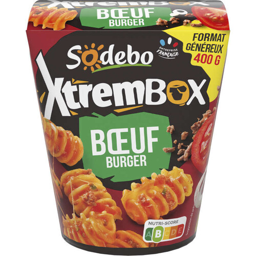 Sodebo Xtrem Box radiatori boeuf burger 400g