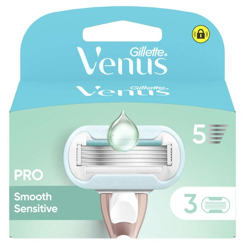 Gillette Venus Lames Pro Smooth Sensitive Pour Peaux Sensibles x3