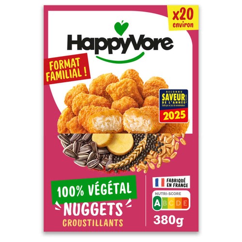 Happyvore Nuggets Végétaux Croustillants *20 - Format Familial - 380g