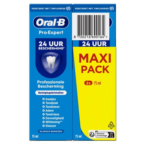 Oral-B Pro Expert Protection Professionnelle Cristaux Nettoyants 2x75ml