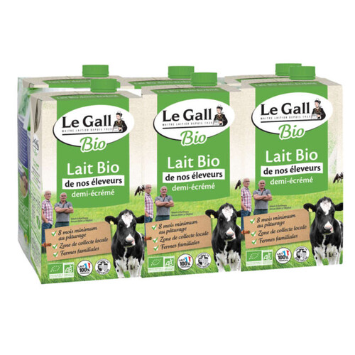 Le Gall Lait 1/2 Ecreme Bio 6X1L