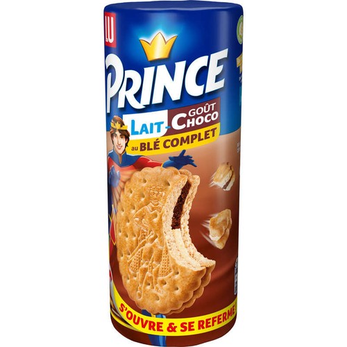Lu Prince Biscuits fourrés au Chocolat Lait Blé Complet 300g