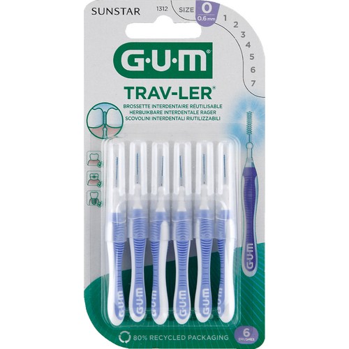 Gum Brossettes interdentaires Réutilisables Taille 0,6mm x6
