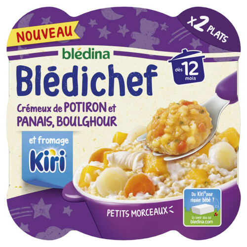 Blédichef Crémeux de Potiron et Panais, Boulghour et fromage Kiri 2x230g