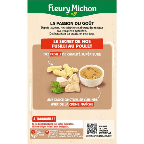 Fleury Michon Fusilli au Poulet Sauce champignon 280g