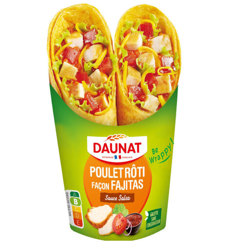 Daunat Wrap poulet rôti façon fajitas 190g