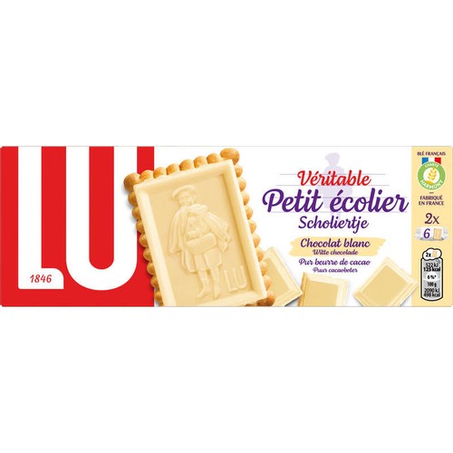 Lu Petit Écolier Petit beurre Biscuits nappés au Chocolat Blanc 150g