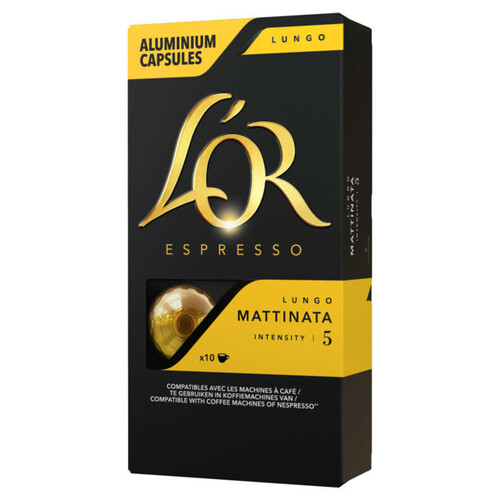 L'Or Espresso Café Lungo Mattinata intensité 5 x10 capsules 52g